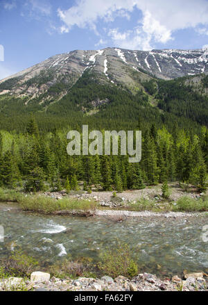 Spruzzare i laghi del Parco Provinciale, Alberta, Canada Montagne Rocciose, Foto Stock