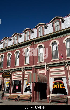 Gli edifici lungo la Main Street, Silverton, Colorado, STATI UNITI D'AMERICA Foto Stock