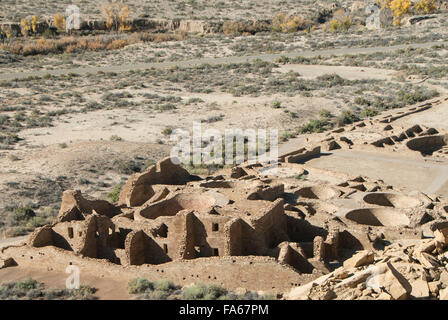 Chaco Canyon National Historic Park, sito Patrimonio Mondiale dell'UNESCO, Pueblo Bonito, Nuovo Messico, STATI UNITI D'AMERICA Foto Stock