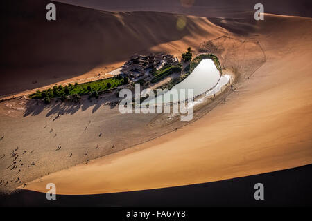 Crescent Lake, Dunhuang City, Gansu, Cina Foto Stock