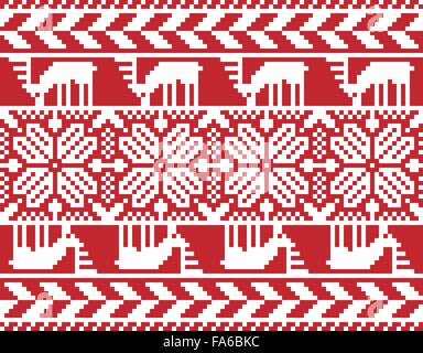 Buon Natale seamless pattern ricamato per il tuo design Illustrazione Vettoriale