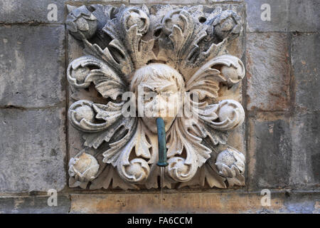 La grande fontana Onofrios, Main Street, Dubrovnik, Dubrovnik-Neretva County, costa dalmata, Mare Adriatico, Croazia, Balcani, Foto Stock