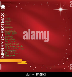 Buon Natale Tag Cloud conformata come un albero di Natale Foto Stock