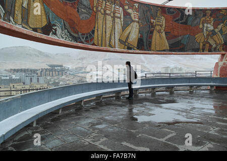Vista da un memoriale su Ulan Bator / Ulaanbaatar - Mongolia Foto Stock
