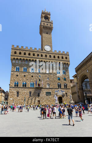L'Italia, Firenze, Piazza della Signoria e il Palazzo Vecchio Foto Stock