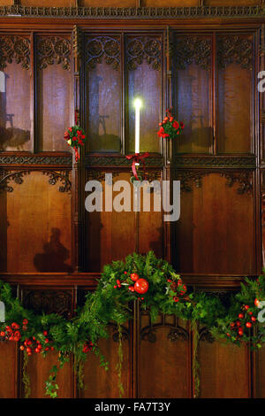Le decorazioni di Natale al Vyne, Hampshire. Foto Stock