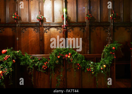 Le decorazioni di Natale al Vyne, Hampshire. Foto Stock