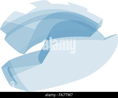 Un bel blu trasparente dissipatore di futuro 3D disco. Sfondo tecnologico - appiattire isolato illustrazione vettore master Illustrazione Vettoriale