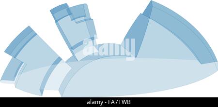 Un bel blu trasparente dissipatore di futuro 3D disco. Sfondo tecnologico - appiattire isolato illustrazione vettore master Illustrazione Vettoriale