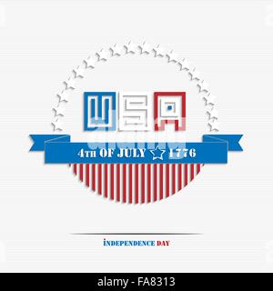 Quarto di luglio, giorno di indipendenza il badge per il tuo design Illustrazione Vettoriale
