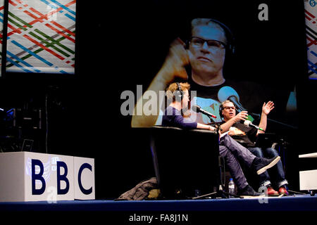 Simon Mayo e Mark Kermode BBC Radio 5 Live Oktoberfest in Sheffield venerdì 12/10/12 Foto Stock