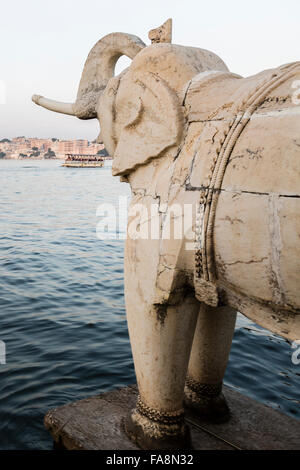 Dettaglio del Lago Garden Palace di Udaipur, Rajasthan Foto Stock