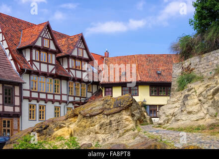 Quedlinburg Altstadt - Qedlinburg città vecchia 01 Foto Stock