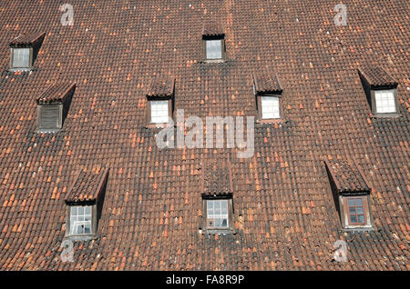 Gdansk, Polonia, dettaglio del tetto del Grande Mulino Foto Stock