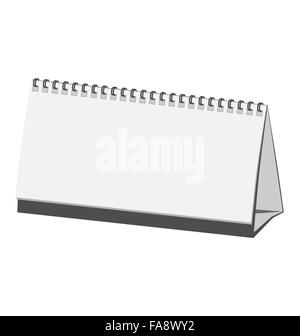 Grigio calendario vuoto isolato su bianco Illustrazione Vettoriale