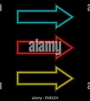 Auto-frecce illuminato su nero Illustrazione Vettoriale