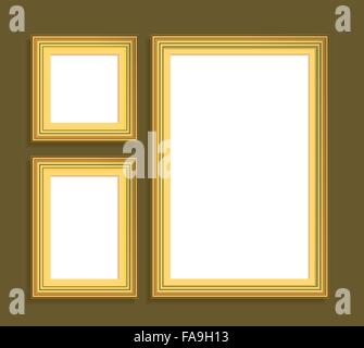 Set di cornici dorate. illustrazione vettoriale Illustrazione Vettoriale