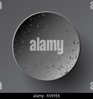 Papercut astratto nero rotondo banner Illustrazione Vettoriale