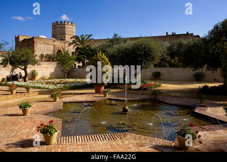 Alcazar, del XII secolo, Jerez de la Frontera, Andalusia, Spagna Foto Stock