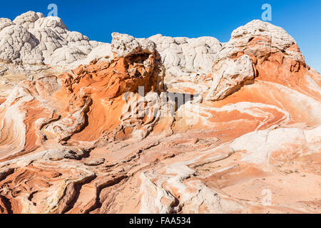 Una roccia liquefatto scultura naturale di Poseidone nell'unico e remote bianche Pocket formazioni rocciose in Vermillion Cliffs N.M. Foto Stock