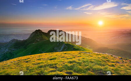 Sunrise a Monti Tatra Polonia Foto Stock