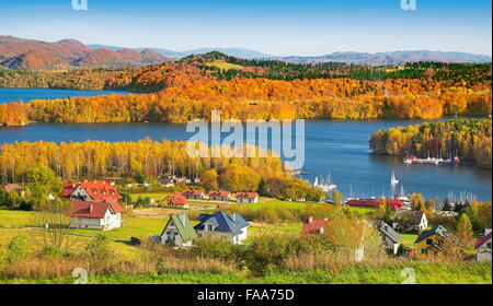 Solina Lake, monti Bieszczady, Polonia Foto Stock