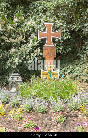 Graveside della II guerra mondiale maresciallo di campo Erwin Rommel, herrlingen, BADEN-WÜRTTEMBERG, Germania Foto Stock