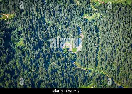 Vista dal Sass Pordoi picco in Dolomiti Foto Stock