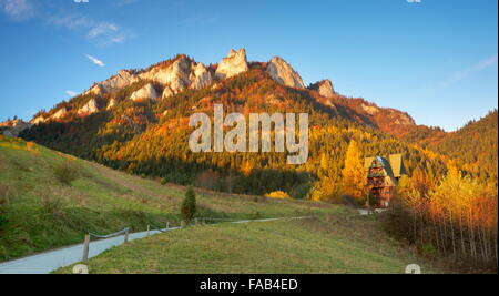 Pieniny Mountains, Trzy Korony picco, Polonia Foto Stock