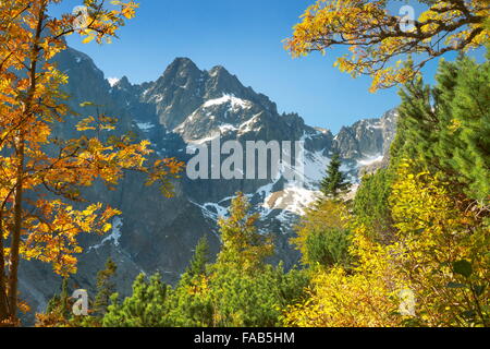 Autunno nella Valle di Kiezmarska, Monti Tatra, Slovacchia Foto Stock