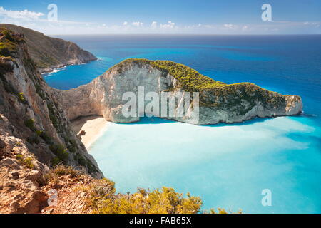 Grecia - Zante, Shipwreck Cove, Navagio Beach Foto Stock