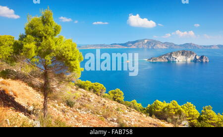 Grecia - isola di Zante, Mar Ionio, Marathonisi Island, dove la caretta tartaruga marina depone le uova Foto Stock