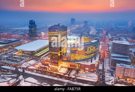 Varsavia' vista aerea del centro città, Varsavia, Polonia Foto Stock