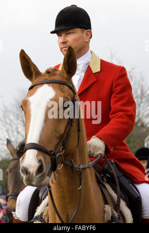 North Cotswold Hunt boxing day si incontrano. Broadway Foto Stock