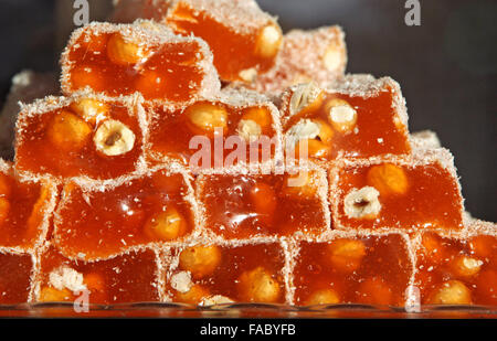 Dolci tradizionali delizie turche (Lokum) Foto Stock
