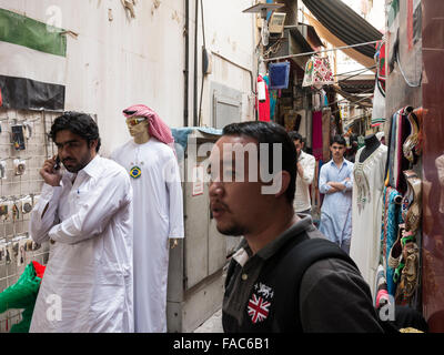 Dubai Suk di tessili (mercato). Foto Stock