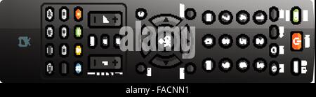 Il telecomando della TV su sfondo bianco Illustrazione Vettoriale