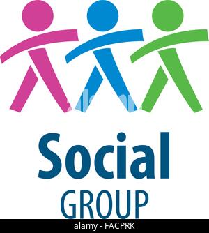 Gruppo sociale logo Illustrazione Vettoriale