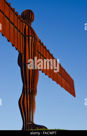 L Angelo del Nord, progettato da Antony Gormley, in basso è sceso, Gateshead. Foto Stock