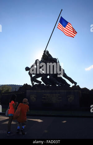 La movimentazione di Iwo Jima statua (Marine Corps Memorial) in Arlington, Virginia, Stati Uniti d'America Foto Stock