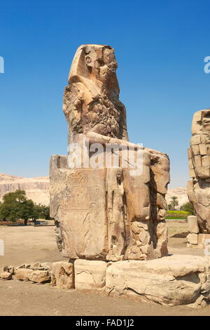 Theban Colosso di Memnon, Egitto Foto Stock