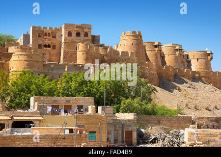 Vista esterna di Jaisalmer Fort, Jaisalmer, Rajasthan, India Foto Stock