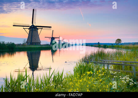 Paesi Bassi windmill Kinderdijk, Olanda Foto Stock