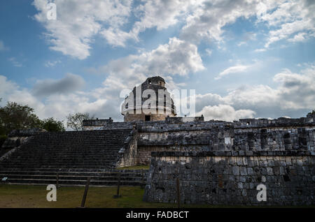 El Caracol, l'antico osservatorio Maya a Chichen Itza nello Yucatan, Messico Foto Stock