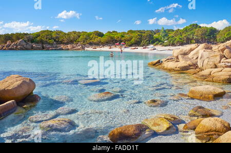 Punta dei Spiaggia di Capriccioli Costa Smeralda, Sardegna, Italia Foto Stock