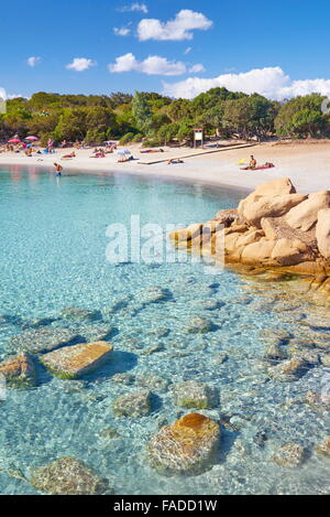 Punta dei Spiaggia di Capriccioli Costa Smeralda, Sardegna, Italia Foto Stock