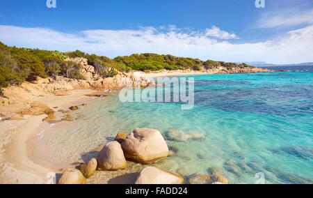 Costa Smeralda - Punta dei Spiaggia di Capriccioli, l'isola di Sardegna, Italia Foto Stock