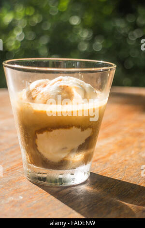 Bicchiere di gelato alla vaniglia affogato caffè, stock photo Foto Stock