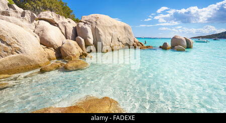 Corsica - Spiaggia di Santa Giulia, Porto-Vecchio, Corsica, Francia Foto Stock