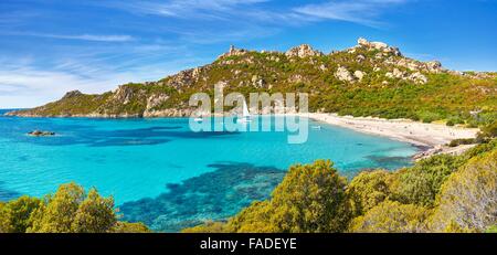 Roccapina Beach, il sud-ovest della costa, Corsica, Francia Foto Stock